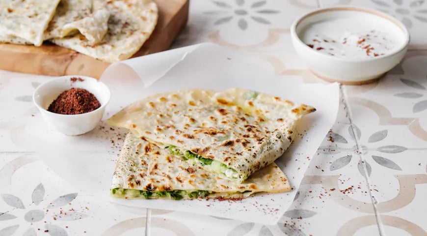 Cheese and Herb Flatbreads (Lepeški s Syrom i Zelen'ju) - wilfosbrand.com