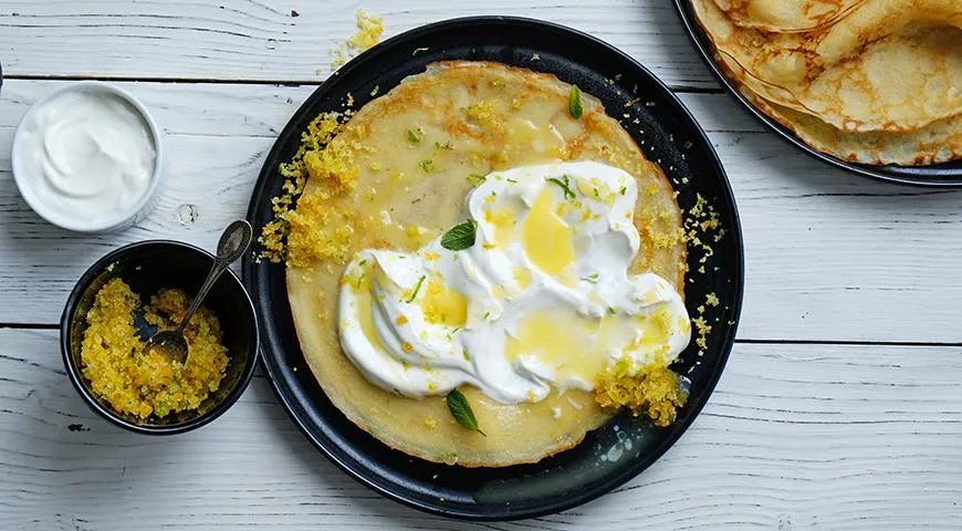 Sour Cream Pancakes with Citrus Sugar - wilfosbrand.com
