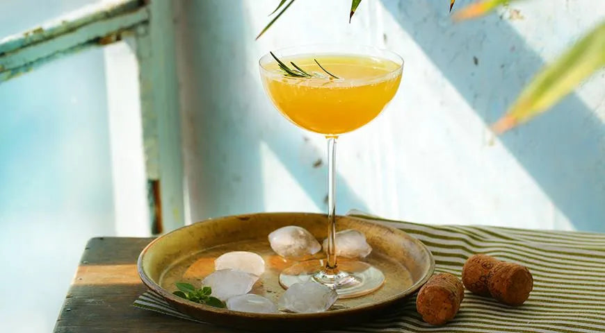 Sparkling Sorbet Cocktail with Rosemary and Orange Gin - wilfosbrand.com