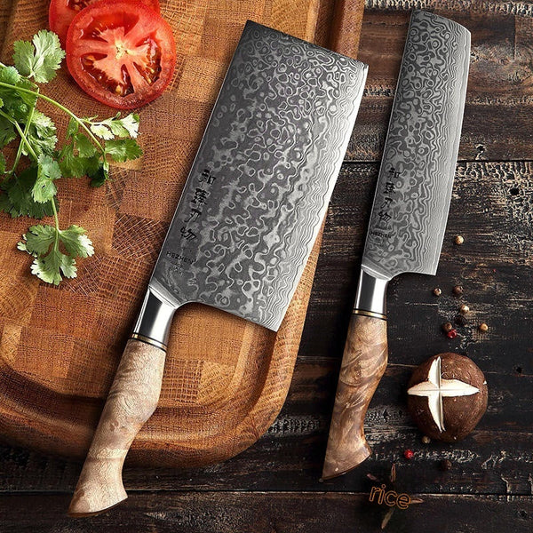 Damascus knife set - wilfosbrand.com