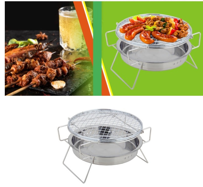 Elektryczny grill ze stali nierdzewnej, zewnętrzny okrągły składany grill