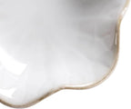 Lotus Leaf Shape Ring Holder Dish, Small Key Bowl, Ceramic Trinket Tray Jewelry Dish Organizing Necklace Earrings for Mom Friend Sister, White. All Jewelries Are NOT Included.