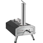 VEVOR Multi-fuel Outdoor Pizza Oven, 12-inch Gas & Wood Fired Pizza Maker with Auto Rotatable Stone, Portable Pizza Ovens for Outside Backyard Camp, Carry Cover, Shovel, CSA Certified, Black