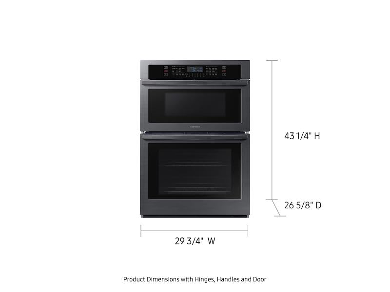 SAMSUNG 30" Electric Wall Oven Microwave Combo, Black Stainless Steel, NQ70T5511DS/AA