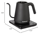 Czajnik cyfrowy Cuisinart GK-1 z gęsią szyją, precyzyjny wylewka z gęsią szyją zaprojektowana do precyzyjnej kontroli nalewania, pojemność 1 litr, moc 1200 W umożliwia szybkie nagrzewanie, stal nierdzewna, czarny