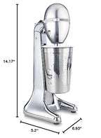 Hamilton Beach DrinkMaster Electric Drink Mixer, Retro Milkshake Maker & Milk Frother, 2 Speeds, Extra-Large 28 oz. Stainless Steel Cup, Classic Chrome