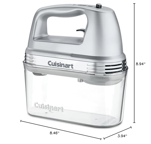 Cuisinart HM-90BCS Power Advantage Plus 9-Speed Handheld Mixer with Storage Case, Brushed Chrome