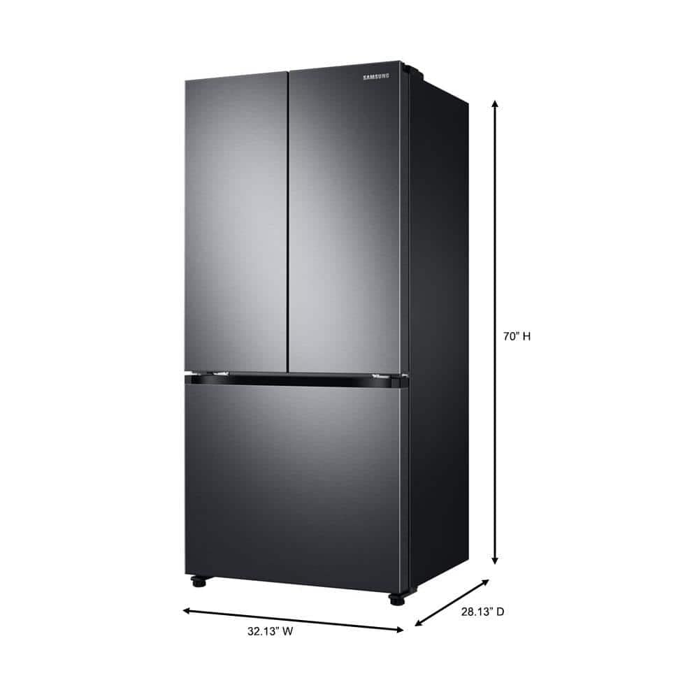 SAMSUNG RF18A5101SG 18 Cu. Ft. Smart Counter Depth French Door Refrigerator - Black Stainless
