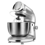 Mikser stojący Aifeel, 8,5QT + 6QT Dwie miski ze stali nierdzewnej Elektryczny mikser do żywności, 7 w 1 Wielofunkcyjny mikser kuchenny z hakiem do ciasta, trzepaczką, ubijaczką, maszynką do mięsa, maszynką do makaronu i ciastek - srebrny