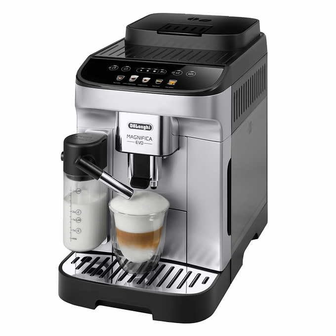 De'Longhi De'Longhi Magnifica Evo автоматична еспресо та капучино машина з системою Latte Crema, 9,45 x 17,32 x 14,17 дюймів, хром