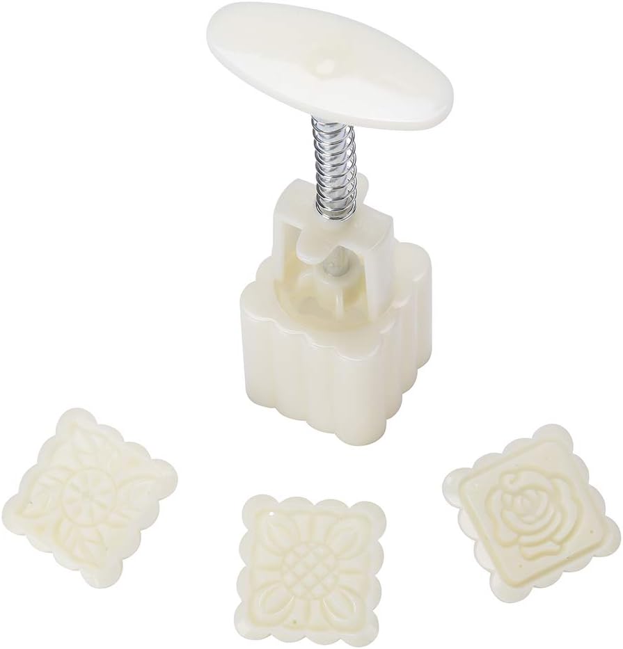 Mid-Autumn Festival Hand-Pressure Moon Cake Mould With 12 Pcs Mode Pattern For 4 Sets