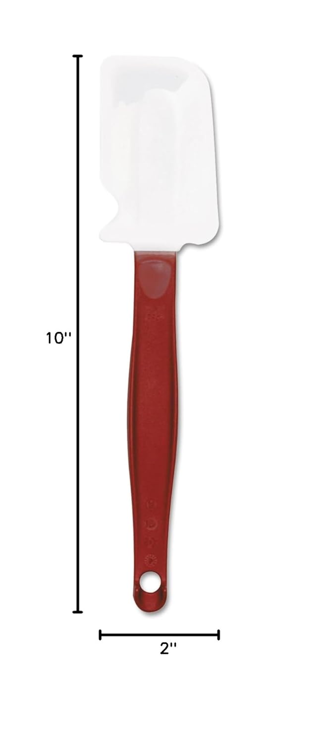Rubbermaid Commercial Products High Heat Resistant Silicone Heavy Duty Spatula/Food Scraper 9.5-Inch 500°F Heat Resistant Red Handle for Baking/Cooking/Mixing Commercial Dishwasher Safe