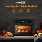Piekarnik do pieczenia na gorąco Air Fryer 26QT, piekarnik parowy do blatu, pasuje do pizzy 12", 6 kromek tostów, duża pojemność, rożen i suszarka do pizzy