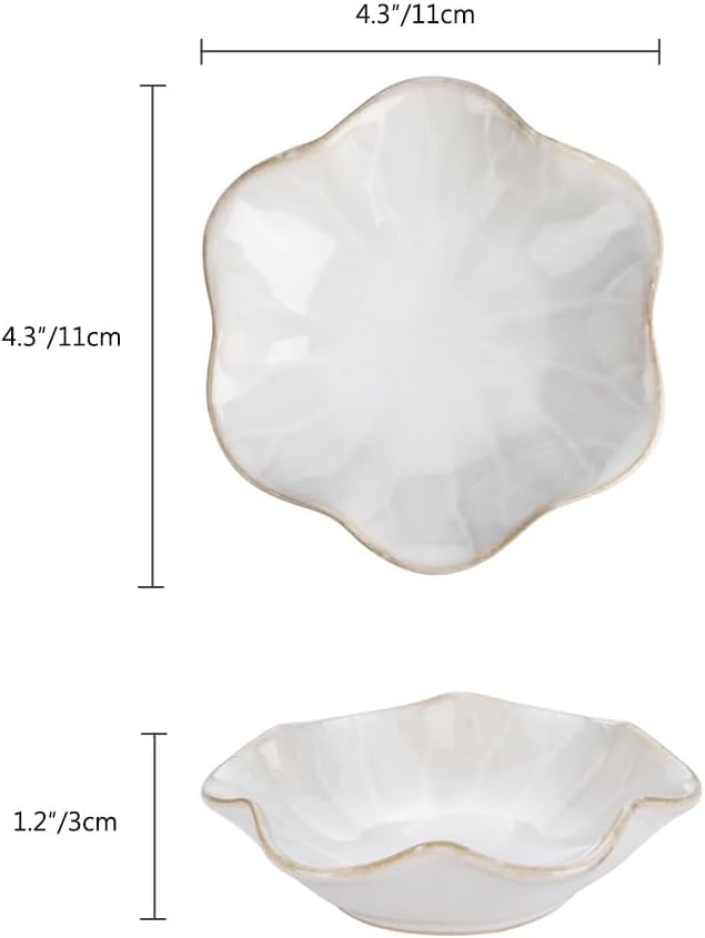 Lotus Leaf Shape Ring Holder Dish, Small Key Bowl, Ceramic Trinket Tray Jewelry Dish Organizing Necklace Earrings for Mom Friend Sister, White. All Jewelries Are NOT Included.