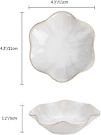 Lotus Leaf Shape Ring Holder Dish, Small Key Bowl, Ceramic Trinket Tray Jewelry Dish Organizing Necklace Earrings for Mom Friend Sister, White. All Jewelries Are NOT Included.