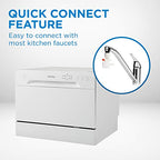 Danby DDW621WDB Countertop Dishwasher with 6 Place Settings, 6 Wash Cycles and Silverware Basket, Energy Star-Rated with Low Water Consumption and Quiet Operation, White
