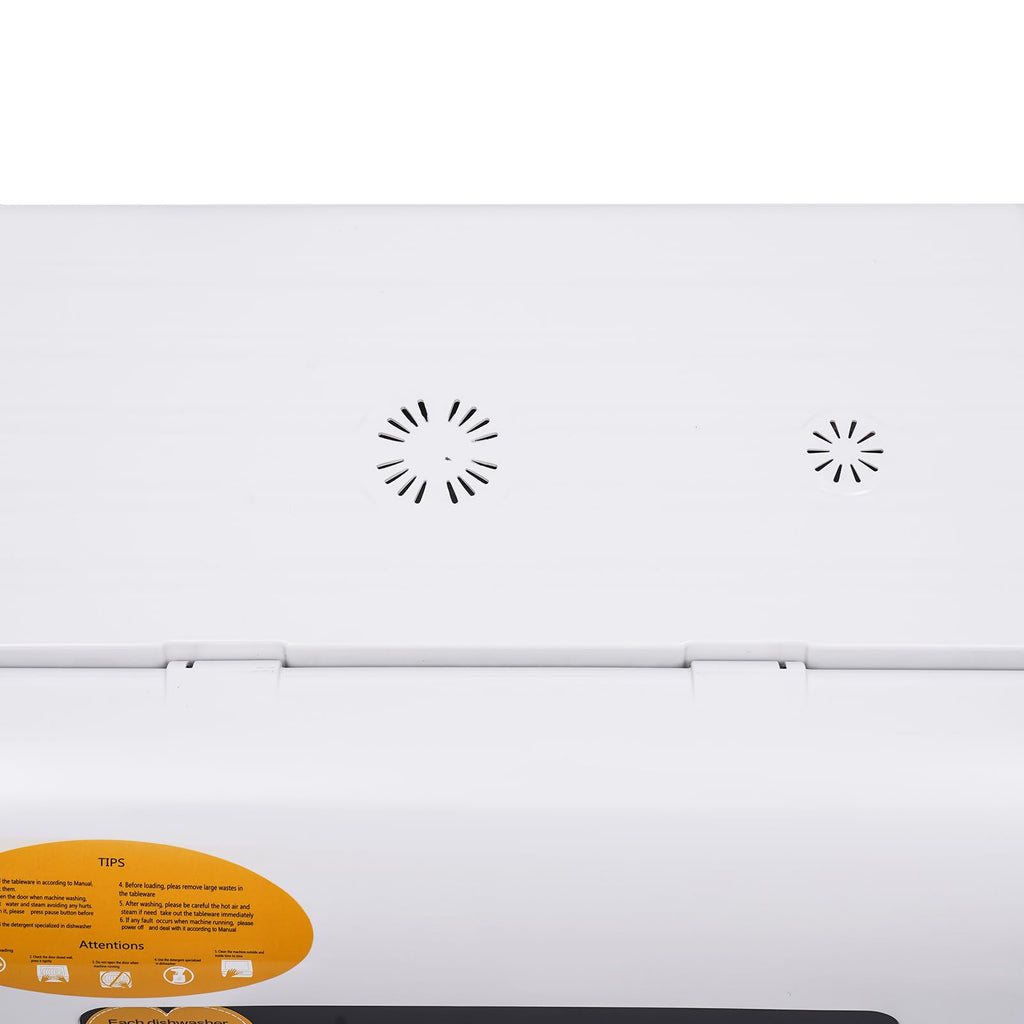 WUSILILU Portable Countertop Dishwasher, Spray Type Dishwasher, 3 Washing Conditions, Residual Temperature Drying + Air-cooled Drying, 110V (White)