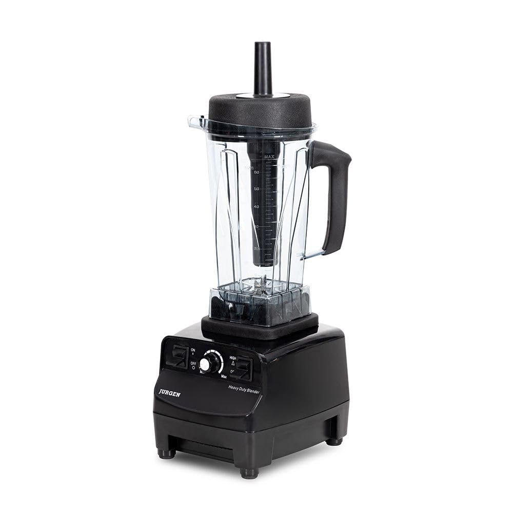 JURGEN BM-2000 Heavy Duty Blender komercyjny z 68-uncjowym pojemnikiem bez BPA, regulacją prędkości, ostrzami ze stali nierdzewnej do koktajli, soków, zup, kruszenia lodu