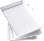 Lifewit Serving Tray Plastic for Party Supplies, 15" x 10" Platters for Serving Food, 3 pcs White Reusable Tray for Veggie, Snack, Fruit, Cookies, Desserts in Kitchen/Pantry Organization