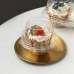 50 Pcs Cupcake Boxes Plastic Individual Cupcake Containers Single Cupcake Carrier with Connected Airtight Dome Lid for Party
