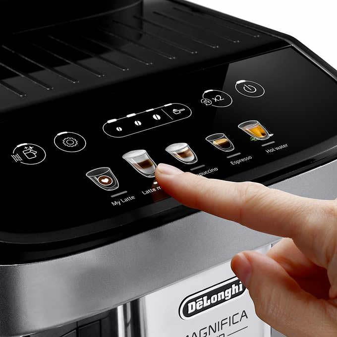 De'Longhi De'Longhi Magnifica Evo автоматична еспресо та капучино машина з системою Latte Crema, 9,45 x 17,32 x 14,17 дюймів, хром