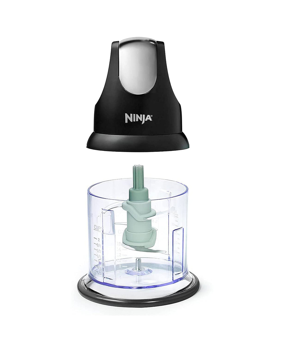 Подрібнювач Ninja Food Chopper Express Chop з чашею потужністю 200 Вт та об'ємом 16 унцій для подрібнення, нарізання, перемелювання, змішування та приготування їжі (NJ110GR)