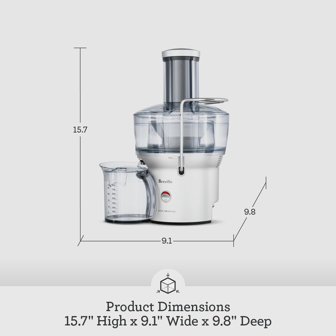 Wyciskarka do soku Breville the Juice Fountain Compact, 10" x 10,5" x 16", srebrna