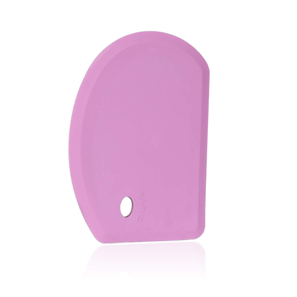 Sapid Flexible Curved Edge Silicone Bowl Scraper(5.98"x4.3"), Food Grade Dough Scraper for Baking Sourdough Bread, Cake, Multipurpose Kitchen Dish Scrapers, Easy to Clean (1, Gray)