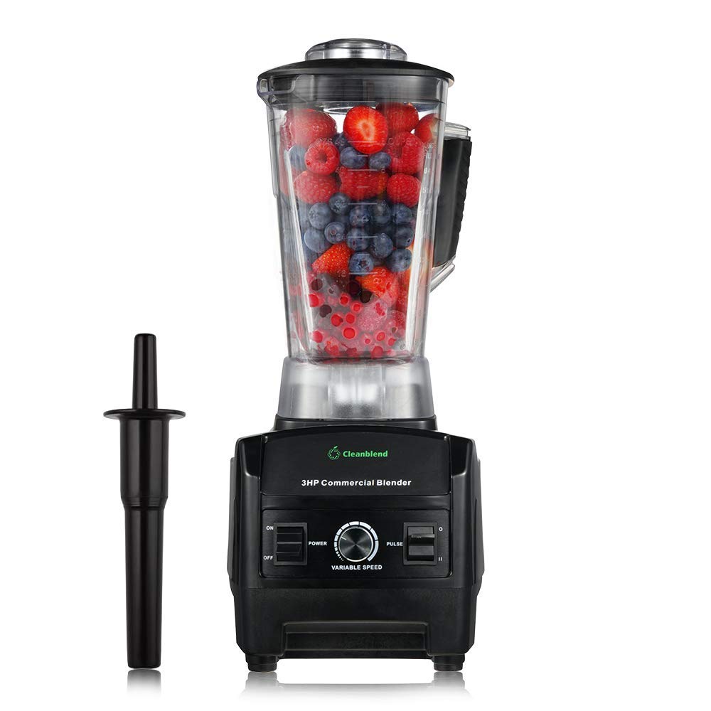 Комерційний блендер Cleanblend з 5-річною повною гарантією - 1800 Вт, 3 к.с., 64 унції, високопродуктивний професійний настільний блендер з лезами з нержавіючої сталі