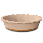 Mora Ceramic Deep Fluted Pie Dish for Baking - 9 inch Porcelain Pie Plate for Apple, Quiche, Pot Pies, Tart, etc. - Modern Farmhouse Style - Vanilla White
