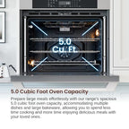 RANGAIRE Electric, 5.0 cu. Ft. Capacity AirFry True Convection, Self Cleaning, Easy Reach Racks, Glass Touch, 30" Single Wall Oven, Stainless Steel, RWOS301GS
