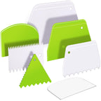 Teenitor Cake Scraper Cake Smoother, 7 Pcs Dough Scraper Bowl Scraper Cake Cutter Cake Spatula Bench Scraper Kitchen Plastic Scraper Tool Cake Decorating Kit