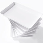 Lifewit Serving Tray Plastic for Party Supplies, 15" x 10" Platters for Serving Food, 3 pcs White Reusable Tray for Veggie, Snack, Fruit, Cookies, Desserts in Kitchen/Pantry Organization