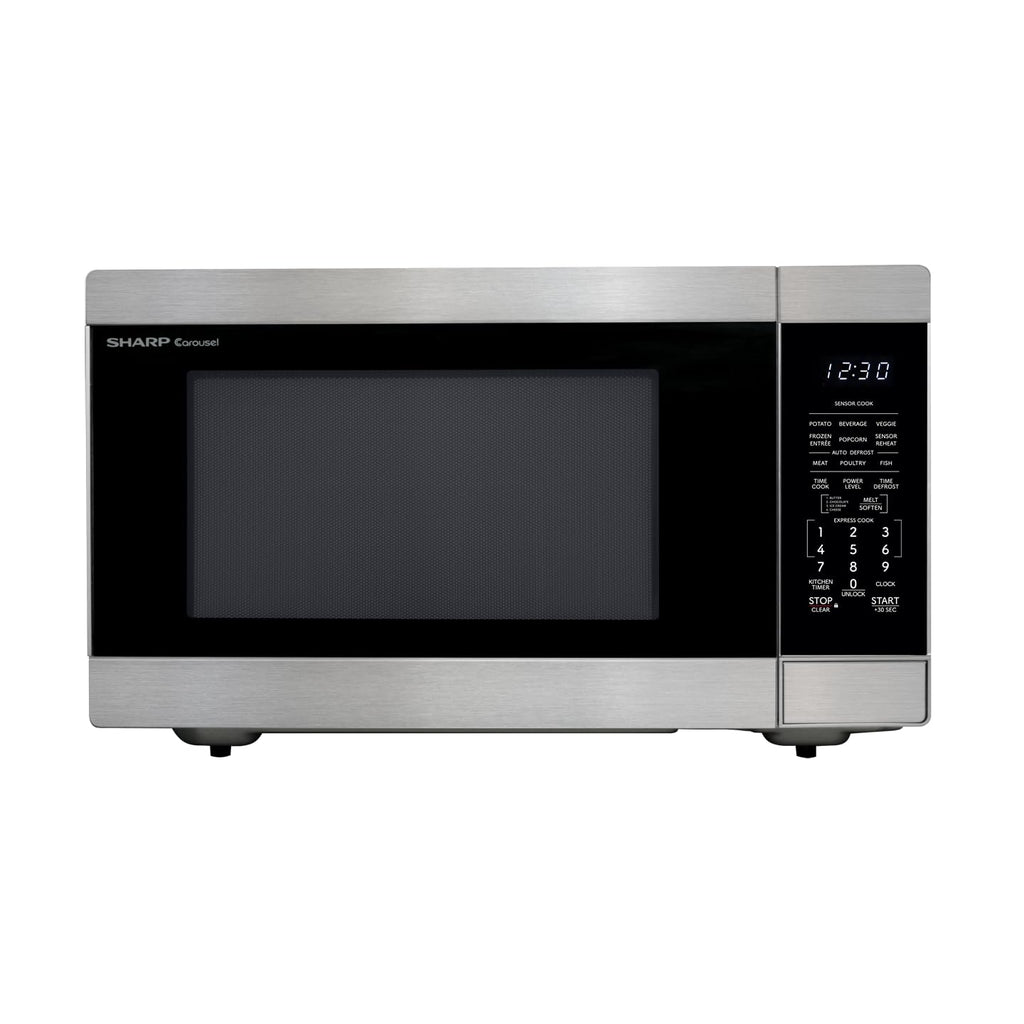 SHARP SMC2266KS Piekarnik z wyjmowanym 16,5-calowym obrotowym talerzem karuzelowym, stopy sześcienne, 1200 W kuchenka mikrofalowa do zabudowy, 2,2 CuFt, stal nierdzewna