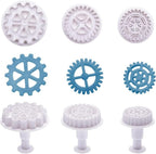 3Pcs Gear Cookie Cutters, Steampunk Cogs Plunger Mold, 3D Gear Cookie Stamp Mold, Clock Wheel Biscuits Fondant Molds for Cake Cookie food Decoration Cookie Cutters Baking Tools