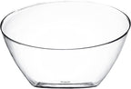 Posh Setting Clear Serving Bowls Small Hard Plastic Candy Bowl for Weddings, Buffet, Offices, Disposable Small Angled Bowls for Party's, Salads, Snacks and Fruit Bowl 5 Pack