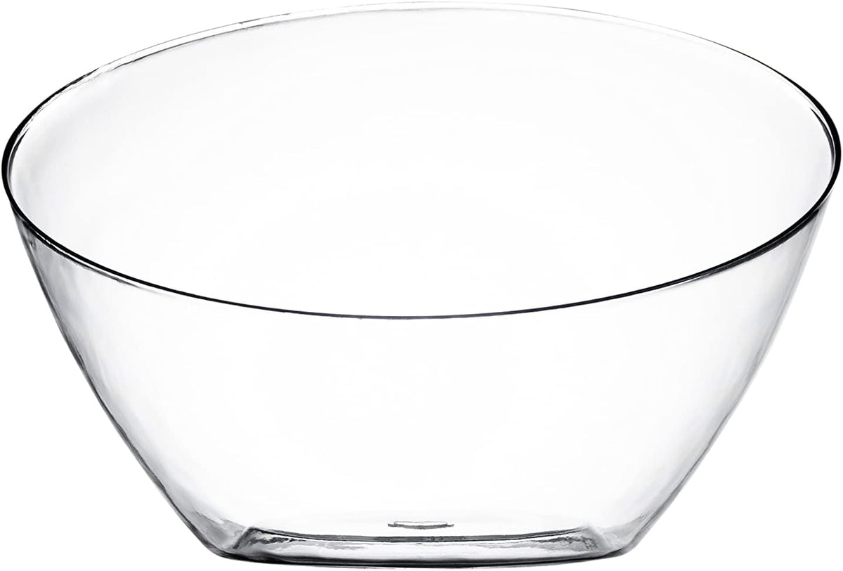 Posh Setting Clear Serving Bowls Small Hard Plastic Candy Bowl for Weddings, Buffet, Offices, Disposable Small Angled Bowls for Party's, Salads, Snacks and Fruit Bowl 5 Pack