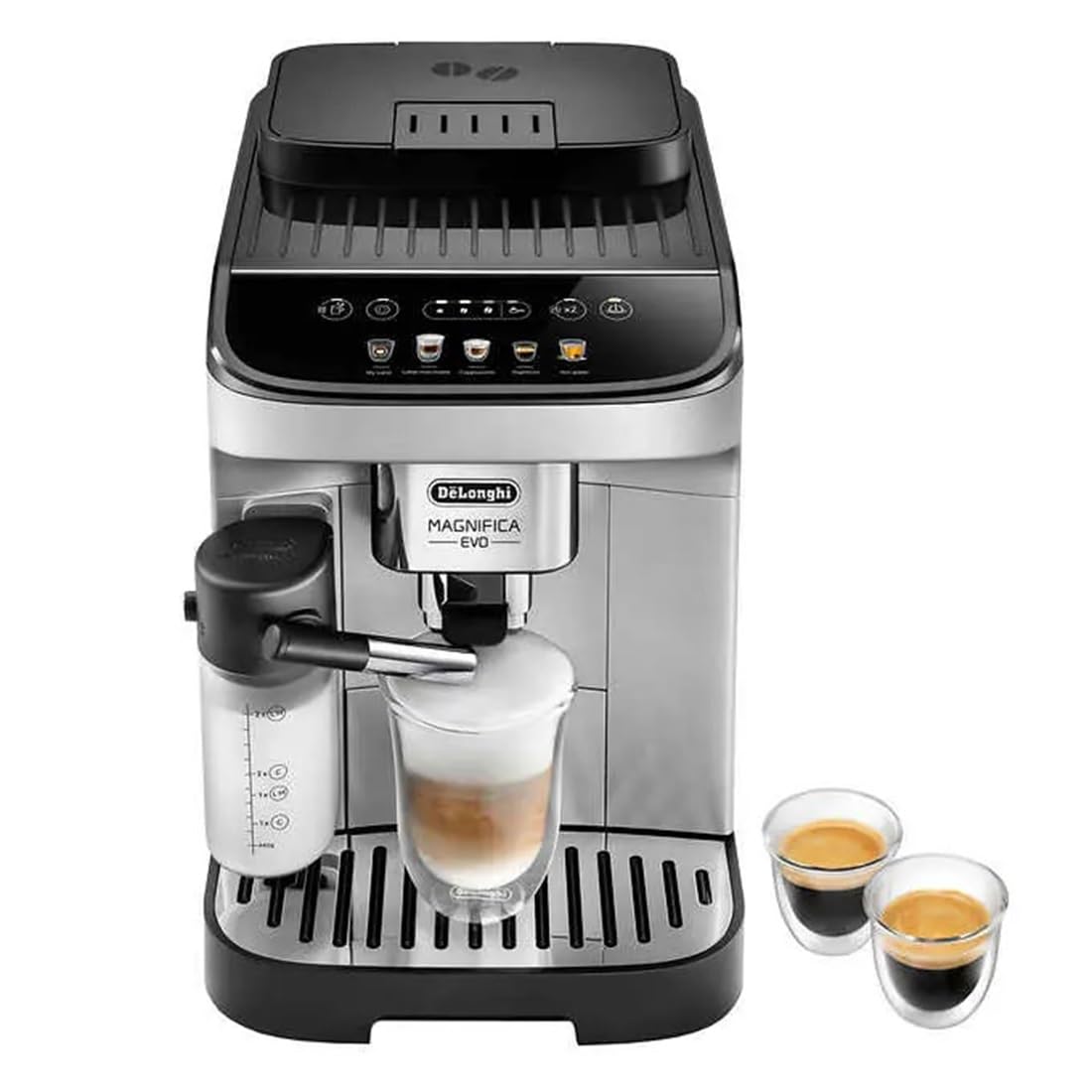 De'Longhi De'Longhi Magnifica Evo автоматична еспресо та капучино машина з системою Latte Crema, 9,45 x 17,32 x 14,17 дюймів, хром