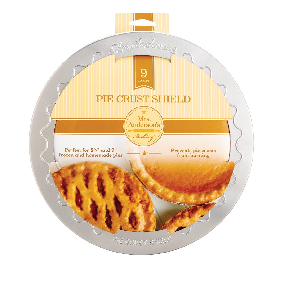 Mrs. Anderson's Baking Pie Crust Protector Shield, Fits 9.5 and 10-Inch Plates, Set of 2