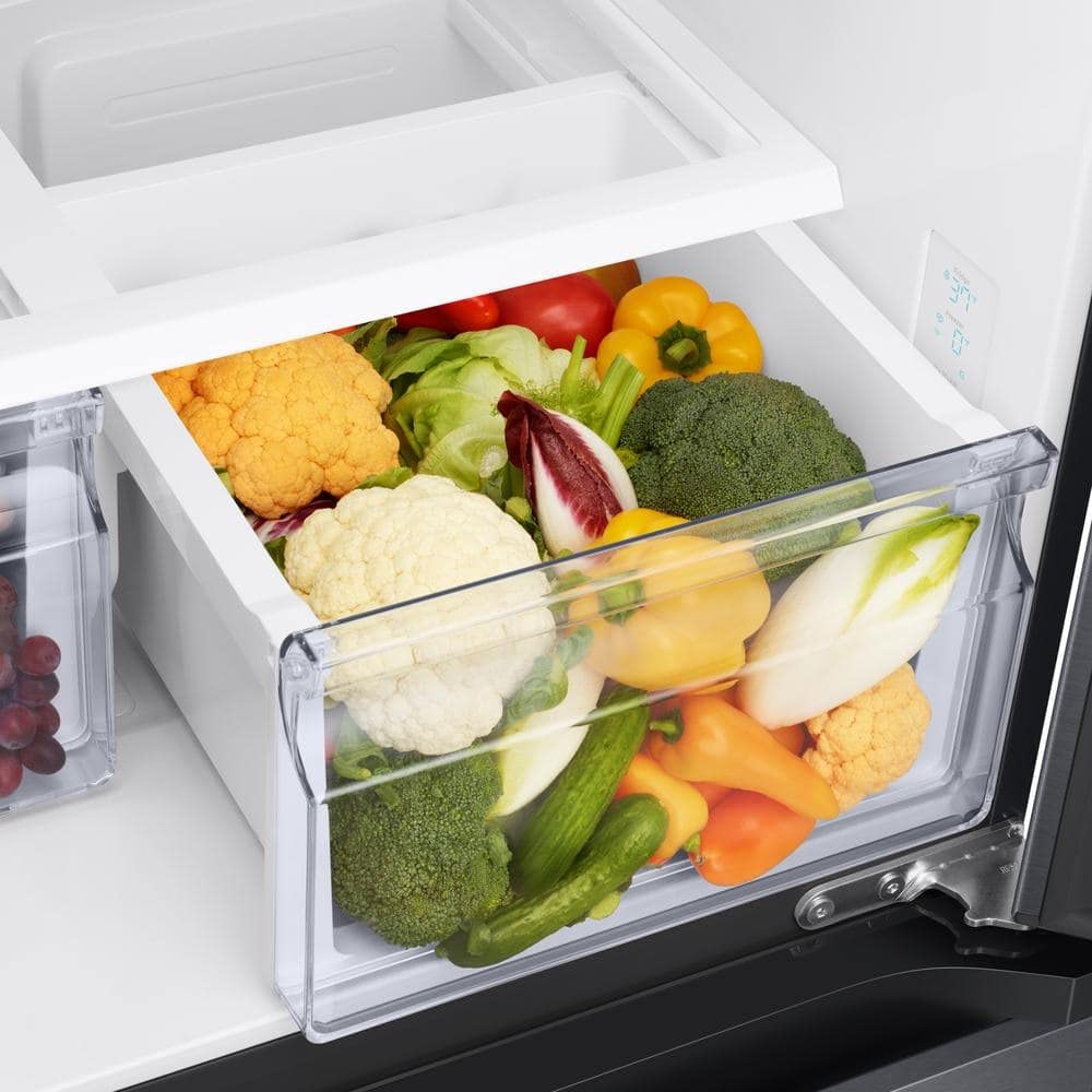 SAMSUNG RF18A5101SG 18 Cu. Ft. Smart Counter Depth French Door Refrigerator - Black Stainless