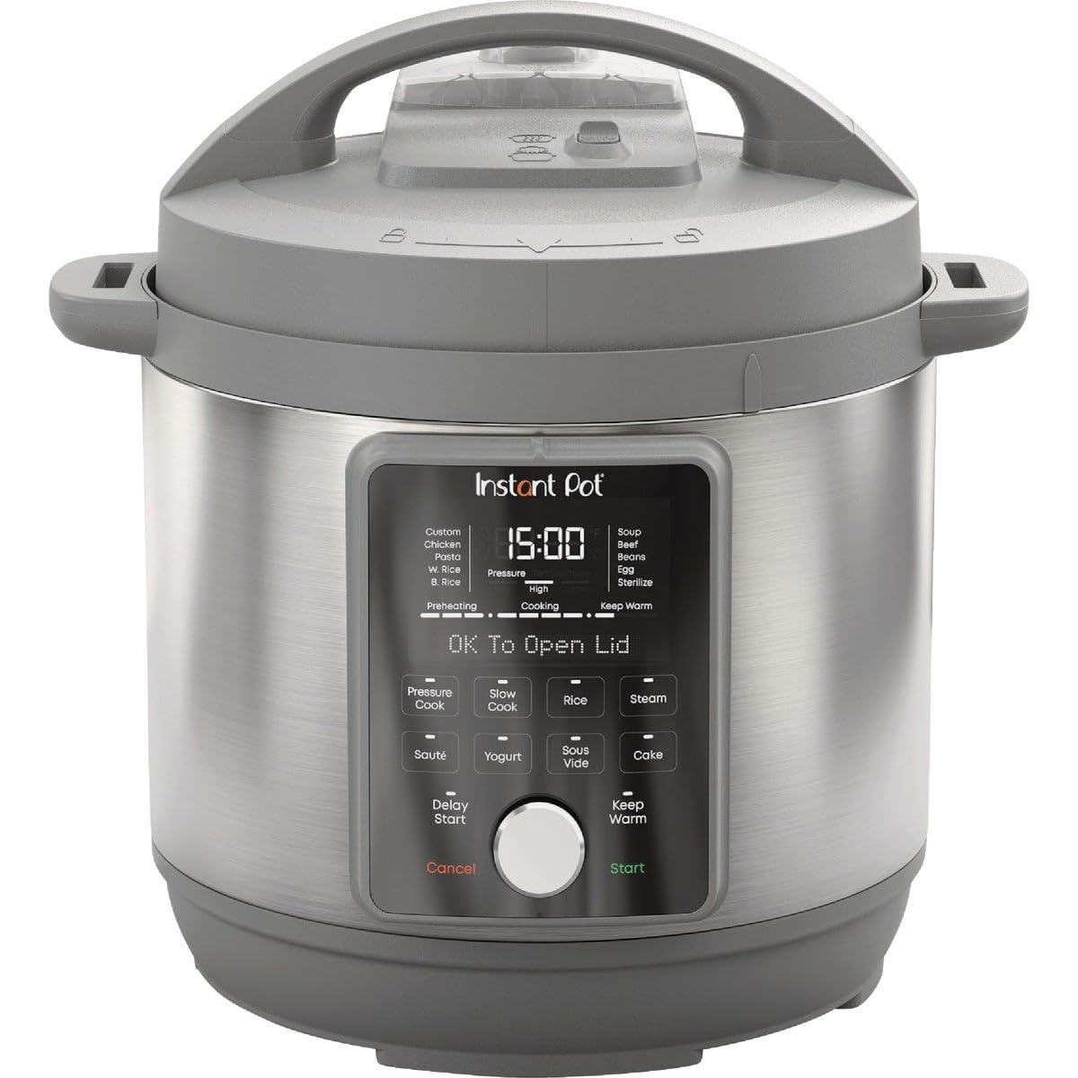 Instant Pot Duo Plus, 8-літрова тиха електрична скороварка 9-в-1, повільна рисоварка, пароварка, пристрій для пасерування, йогуртниця, підігрівач та стерилізатор, додаток із понад 800 рецептами, нержавіюча сталь