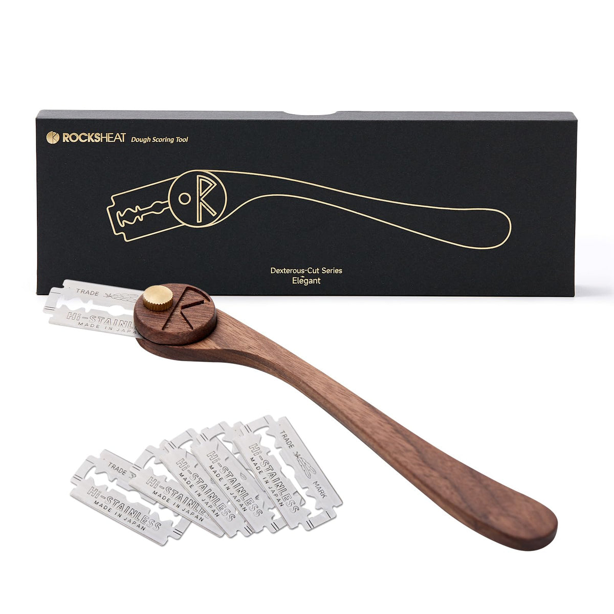 Bread Lame Set with Blade Cover, Two Scoring Knifes with 5 Feather Blades, Dough Scoring Tool for Bread Baking, Sourdough Scoring Tool Dexterous-Cut Series Lame Bread Tool (LUNA & ELEGANT)