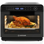 Аерофритюрниця Nutricook Steami 11-в-1 з конвекцією, 25QT, настільна духовка для випікання, смаження, приготування на пару, сушіння, піци - конвекційна піч з аксесуарами для здорового приготування їжі з нержавіючої сталі