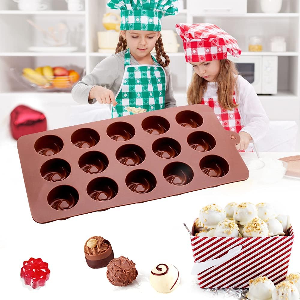 La chat 4 Packs Silicone Molds for Chocolate, Food Grade no-stick Baking, candy and butter Mold with different shape (4 packs different style)