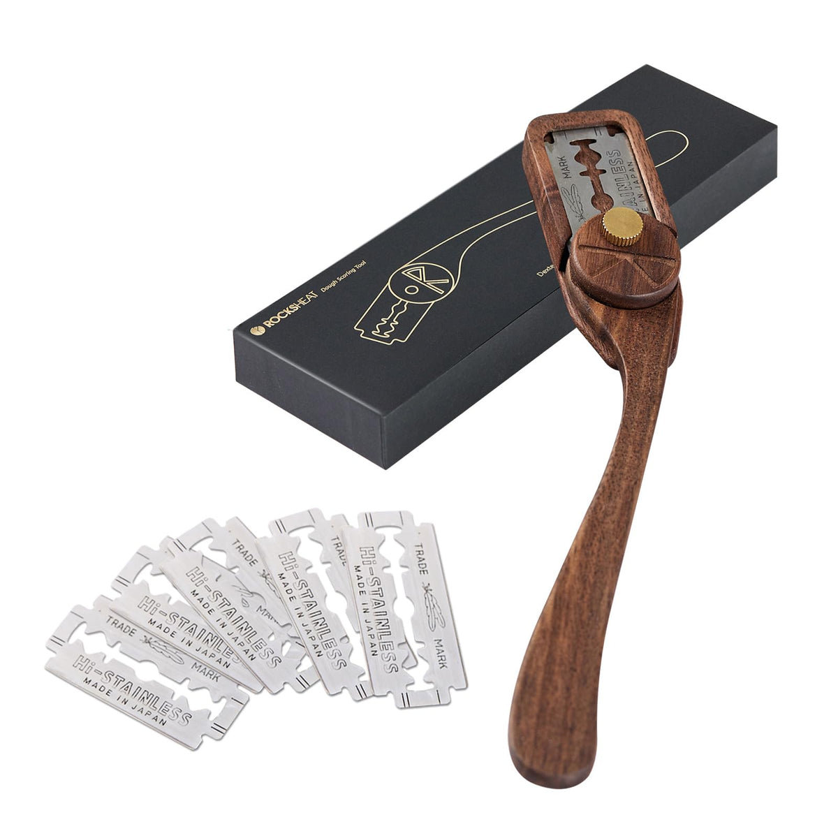 Bread Lame Set with Blade Cover, Two Scoring Knifes with 5 Feather Blades, Dough Scoring Tool for Bread Baking, Sourdough Scoring Tool Dexterous-Cut Series Lame Bread Tool (LUNA & ELEGANT)