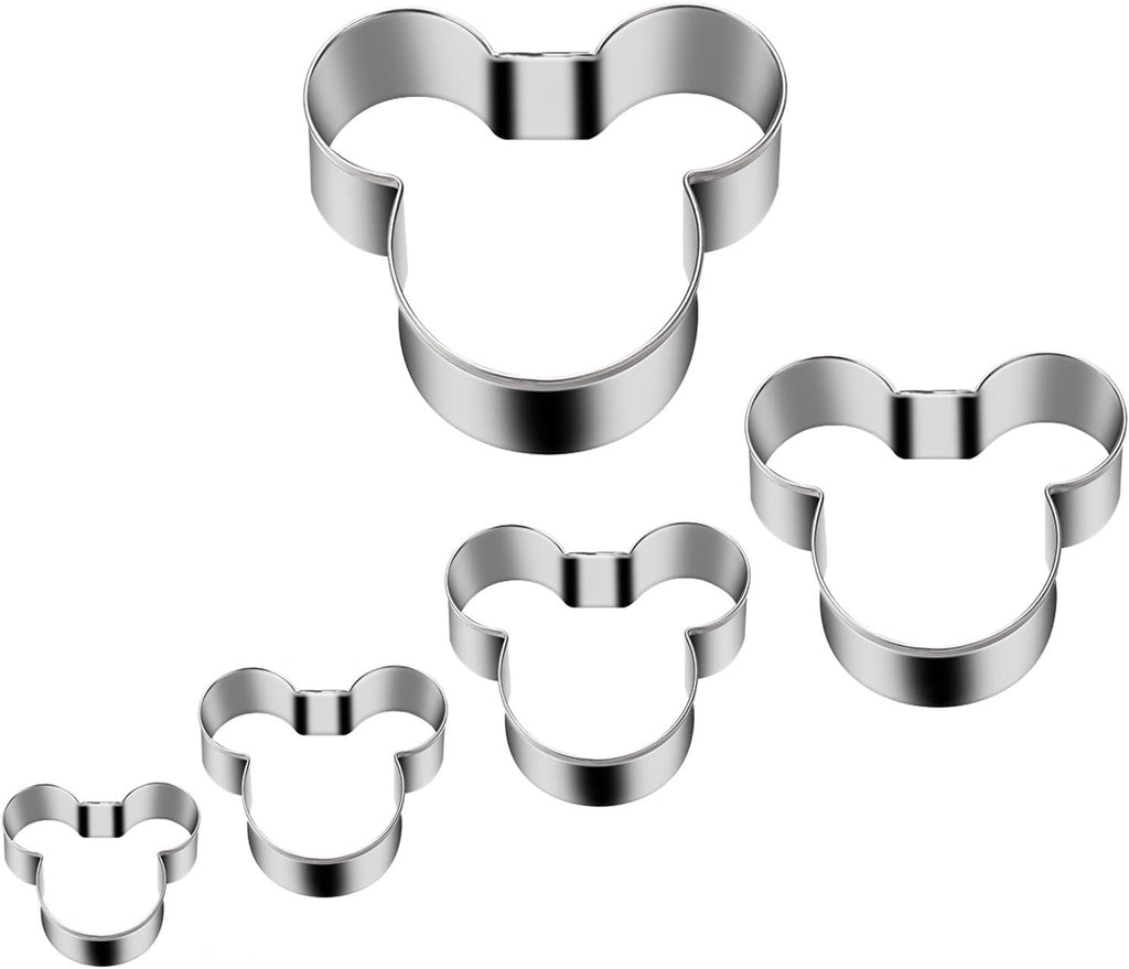Mouse Cookie Cutter Sandwich Cutters for Kids DIY Lunchbox Bento Box Fruit Cutters Vegetable Cutters for Children Boys Girls, Pack of 5