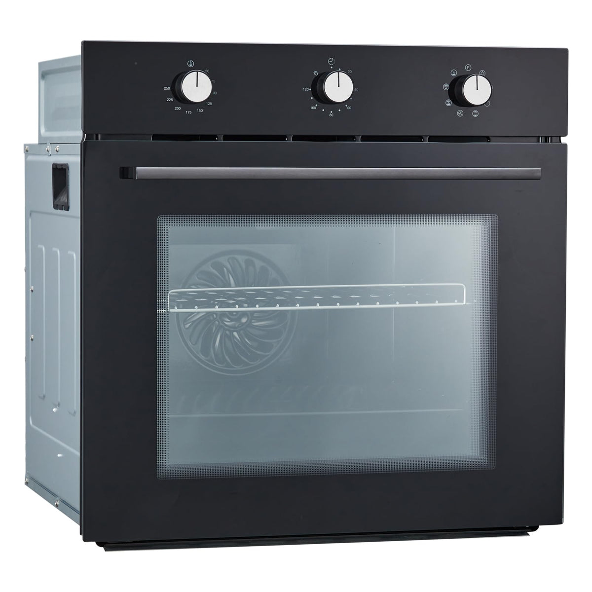 24" Elektryczny piekarnik ścienny z 8 trybami pieczenia 2.5Cu.ft Wbudowany elektryczny piekarnik konwekcyjny z funkcją smażenia na powietrzu Ogrzewanie 3D z dwuwarstwowymi szklanymi drzwiami 3000 W Srebrny