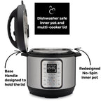 Instant Pot Duo Plus 9 w 1 elektryczny szybkowar, wolnowar, urządzenie do gotowania ryżu, parowar, urządzenie do smażenia, jogurtownica, podgrzewacz i sterylizator, zawiera aplikację z ponad 800 przepisami, stal nierdzewna, 6 litrów