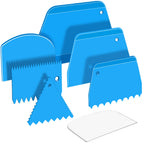 Teenitor Cake Scraper Cake Smoother, 7 Pcs Dough Scraper Bowl Scraper Cake Cutter Cake Spatula Bench Scraper Kitchen Plastic Scraper Tool Cake Decorating Kit