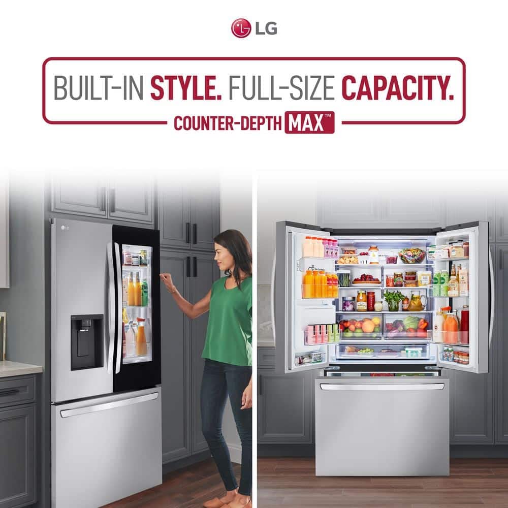 Розумний холодильник LG LRFLC2706S з французькими дверцятами об'ємом 27 кубічних футів з нержавіючої сталі